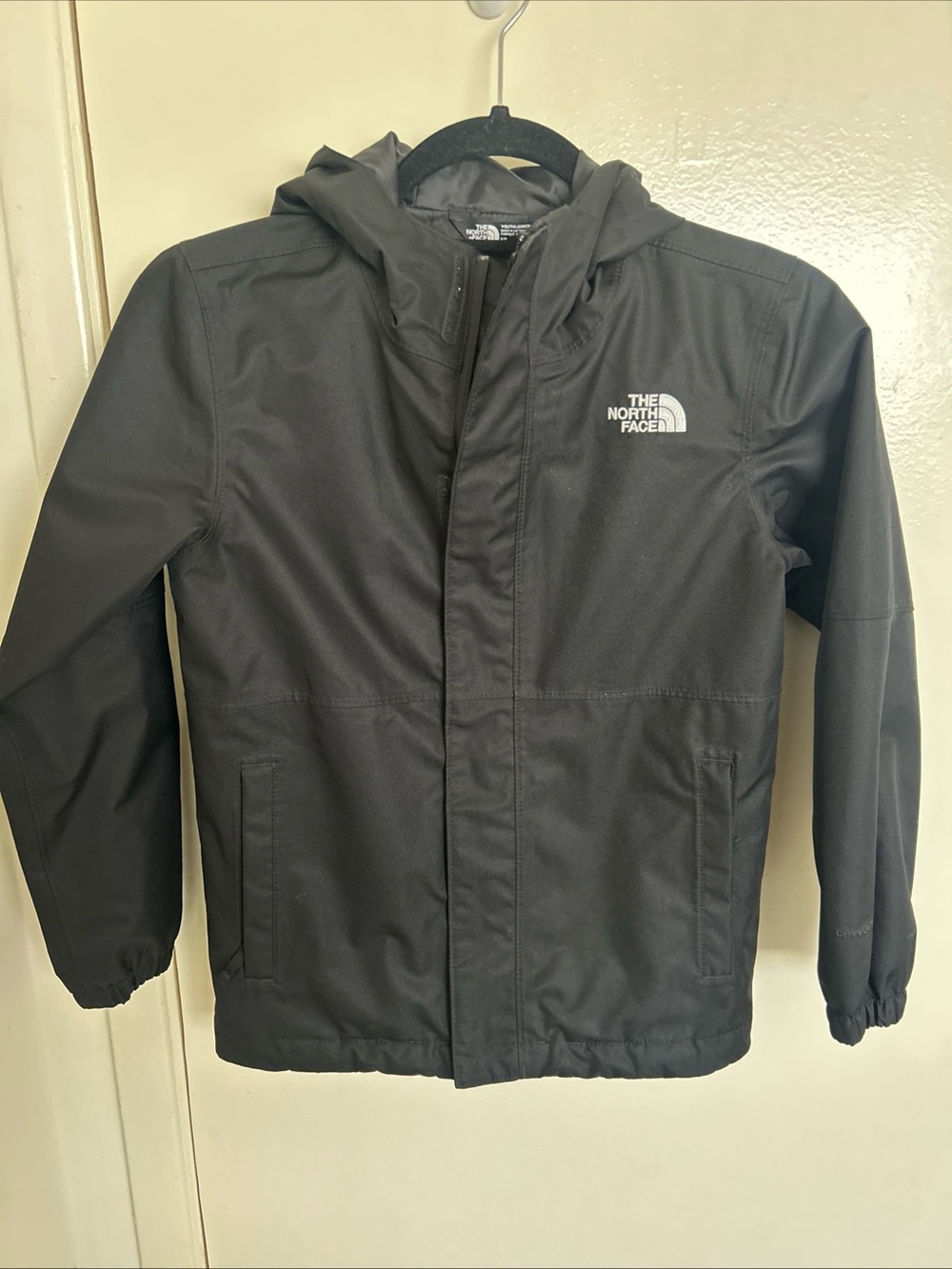 The North Face Boys Black Hooded Windbreaker Jacket size 7/8